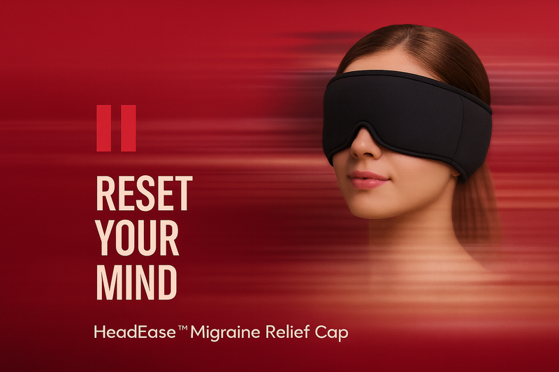 HeadEase™ Migraine Relief Cap — Instant Cooling Comfort for Head & Eyes Pursonic